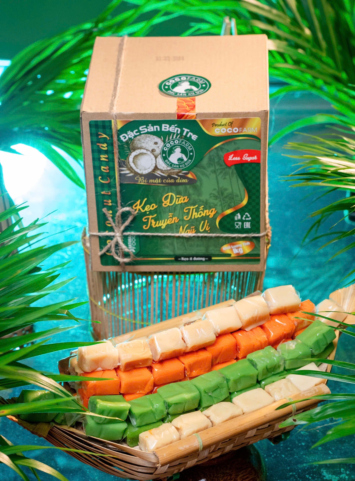 Coco Farm Hộp Kẹo Dừa Truyền Thống Ngũ Vị 1kg Giá 160k